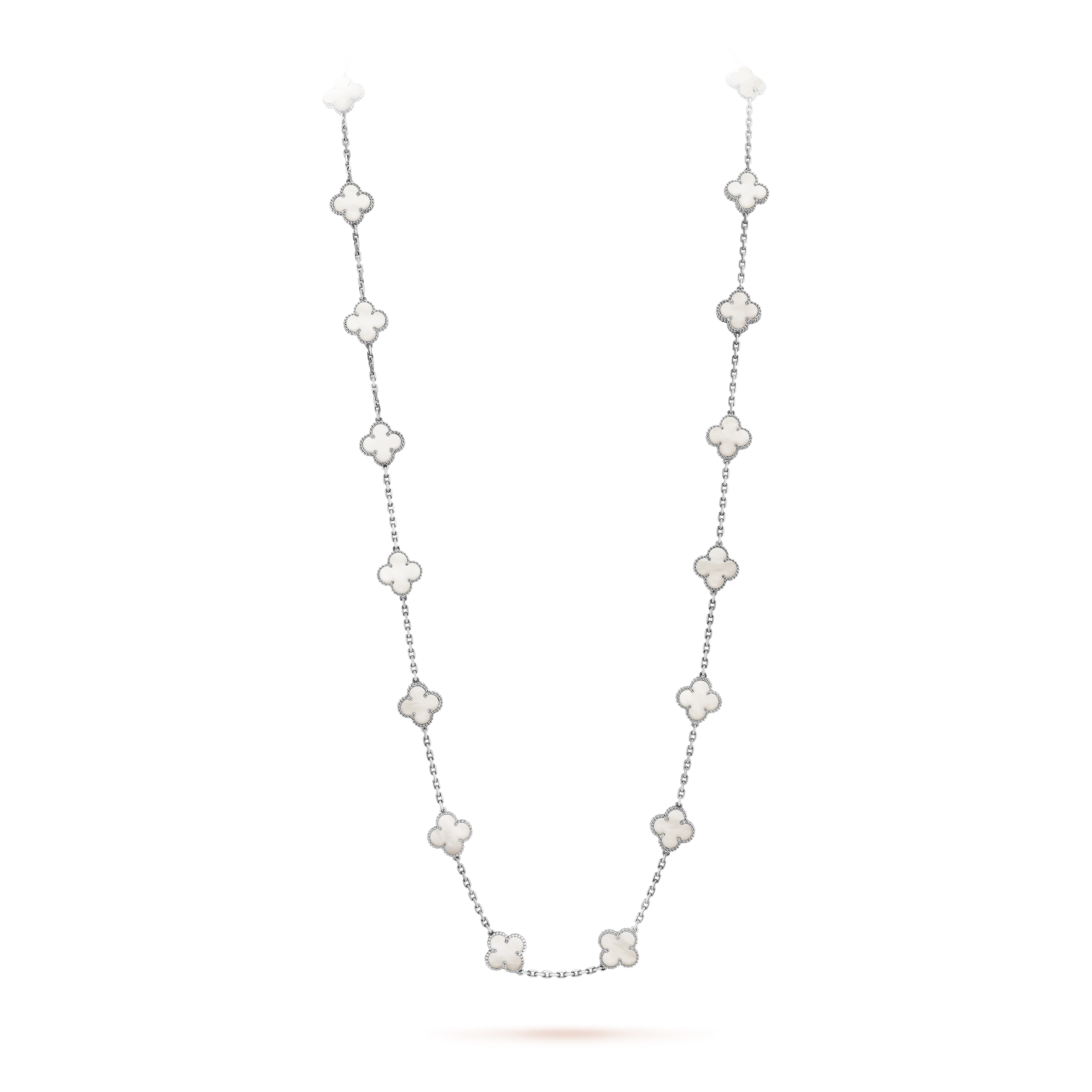 Van Cleef & Arpels Pearl Vintage Alhambra 20 Motifs Long Necklace
