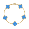Van Cleef & Arpels Vintage Alhambra Five Motifs Agate Clover Bracelet